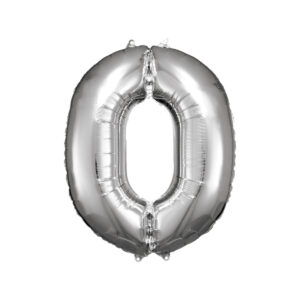 Extra veliki folija balon broj 0 - 86cm punjen helijumom – rođendanska dekoracija