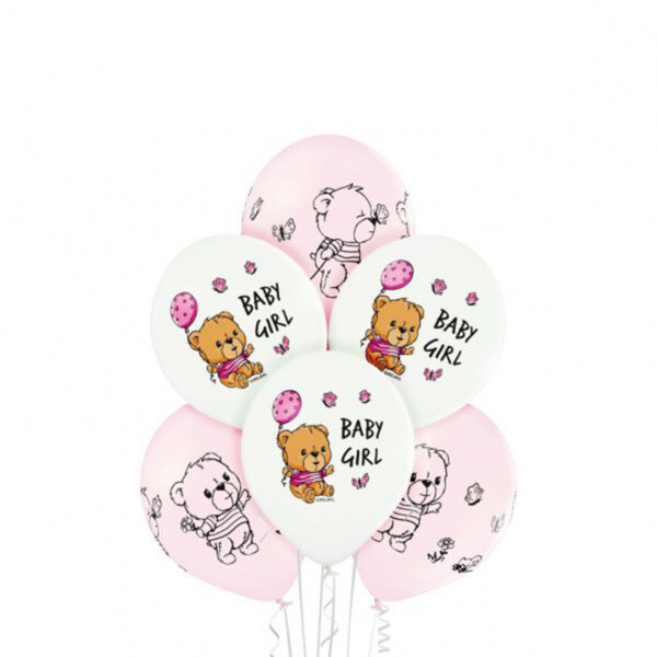 Okrugli latex balon punjen helijumom - Baby girl - 1 komad Okrugli latex balon punjen helijumom - Baby girl - 1 komad