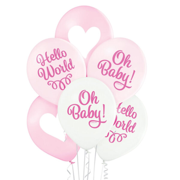 Okrugli latex balon punjen helijumom - Oh baby - 1 komad