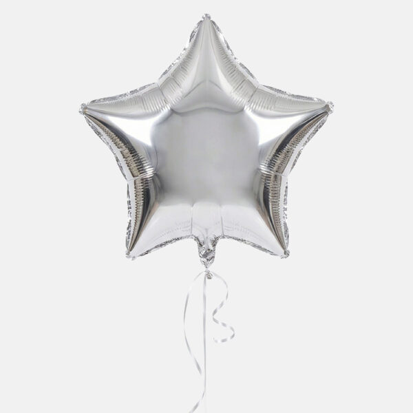Sivi folija balon punjen helijumom - zvijezda